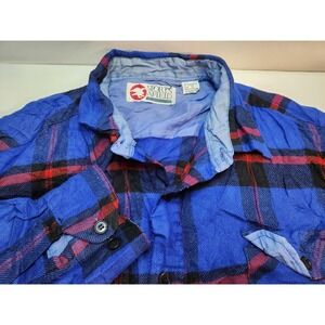 Sports‎ Afield Mens Plaid Flannel Shirt Button Up XL Blue Red Black Long Sleeve